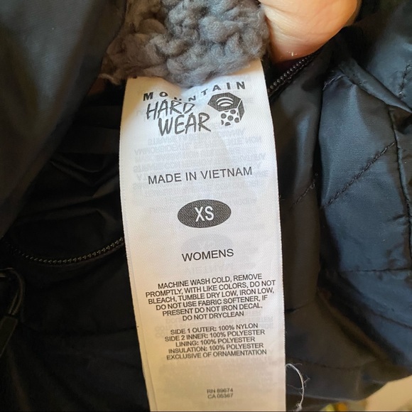 Mountain Hardwear Reversible Vest Quilted Black/Grey Sherpa Size XS - Picture 12 of 16